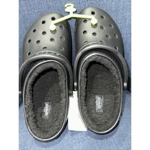 CrocsDual Comfort Classic Faux Fur Lined Clog-Sz 7- NEW‎ With Tags- Black -(41)